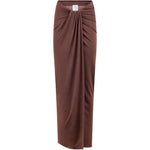 Gonna lunga drappeggiata anja in marrone The andamane - donna 