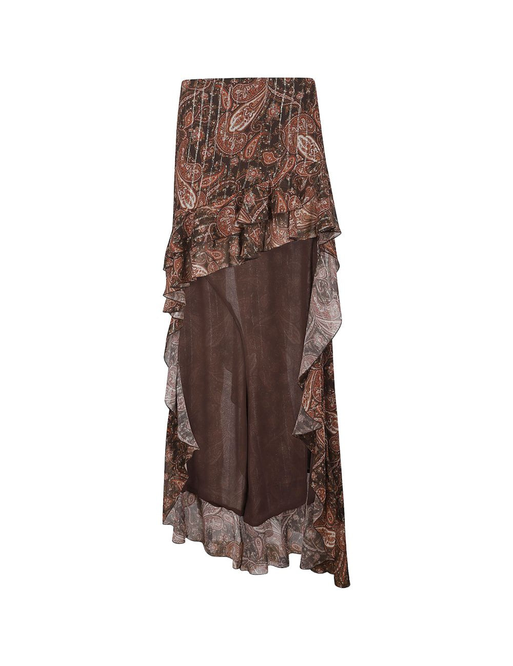 Gonna lunga con ruches camelia multicolore The andamane - donna 