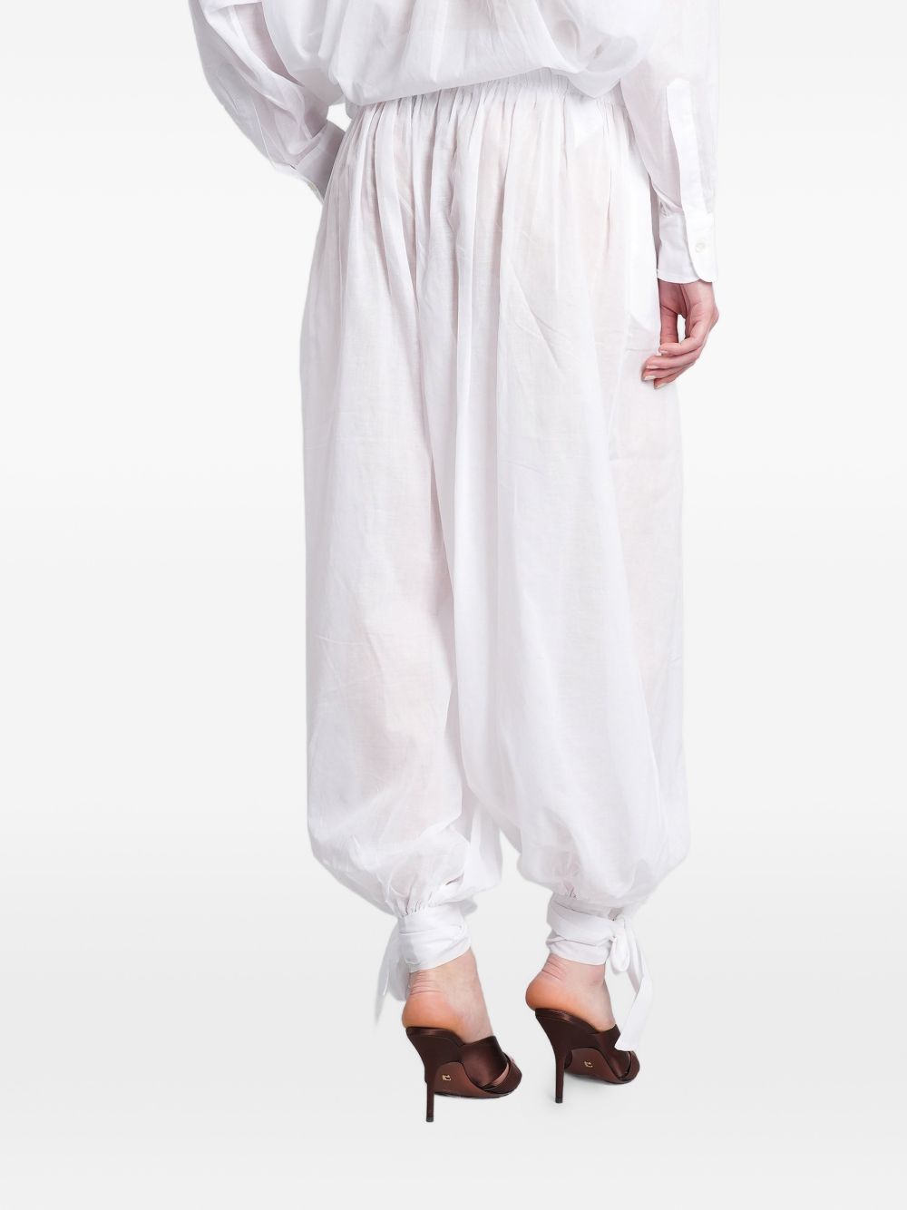 Pantaloni Noor con elastico in vita e chiusura a coulisse in bianco The andamane - donna 