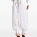 Pantaloni Noor con elastico in vita e chiusura a coulisse in bianco The andamane - donna 