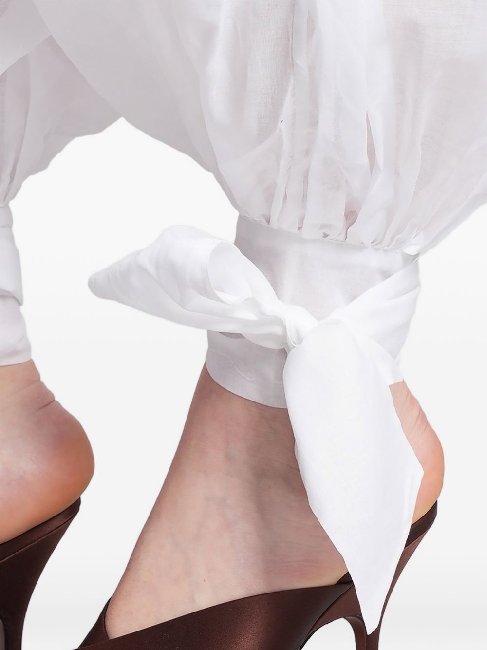 Pantaloni Noor con elastico in vita e chiusura a coulisse in bianco The andamane - donna 