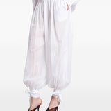 Pantaloni Noor con elastico in vita e chiusura a coulisse in bianco The andamane - donna 