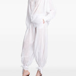 Pantaloni Noor con elastico in vita e chiusura a coulisse in bianco The andamane - donna 