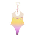 Costume da bagno intero in giallo e rosa The attico - donna 
