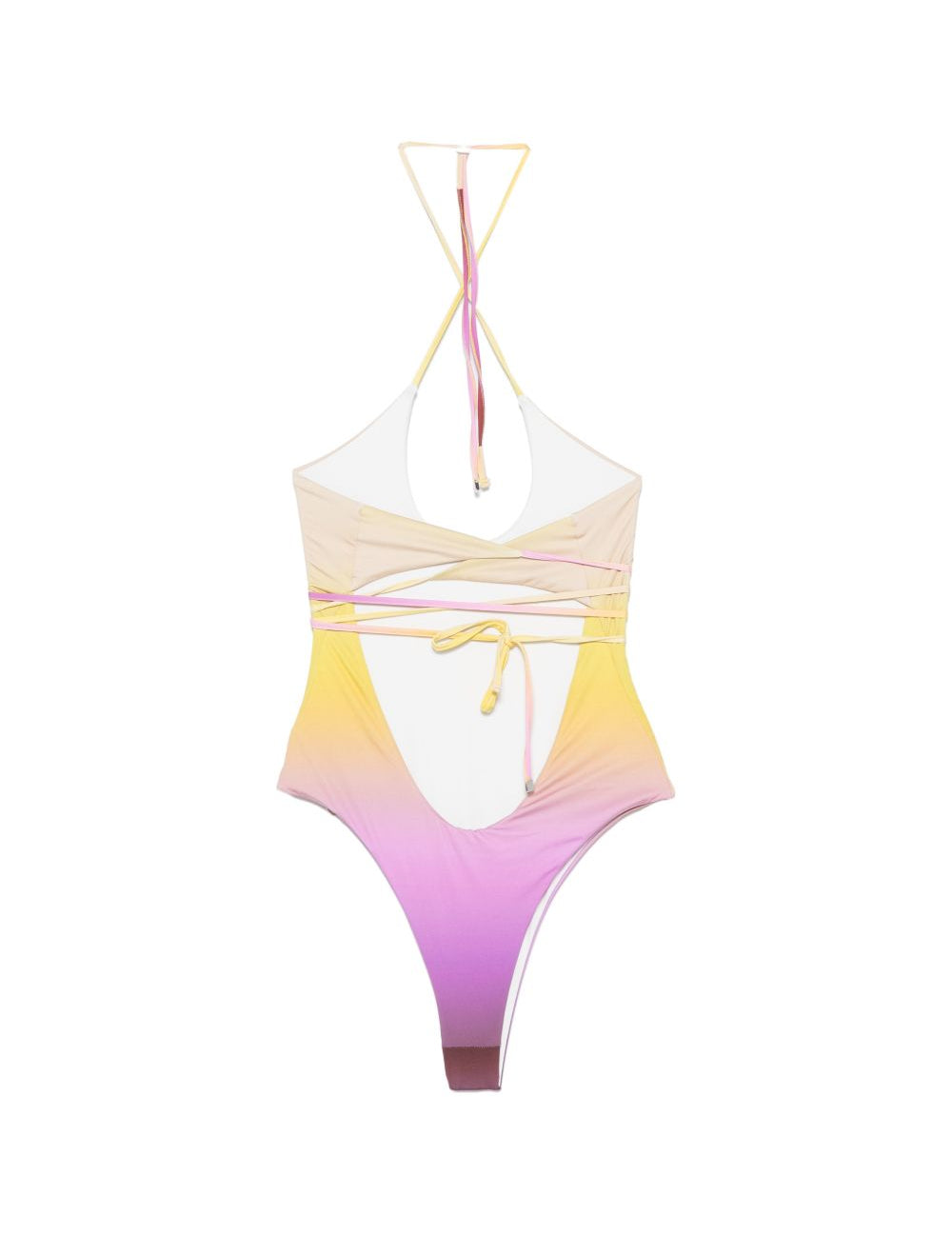 Costume da bagno intero in giallo e rosa The attico - donna 