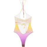Costume da bagno intero in giallo e rosa The attico - donna 