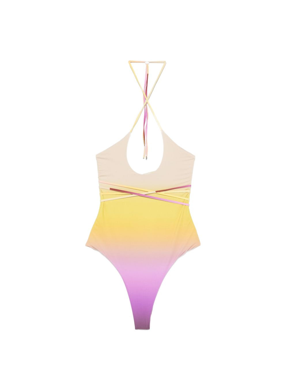 Costume da bagno intero in giallo e rosa The attico - donna 