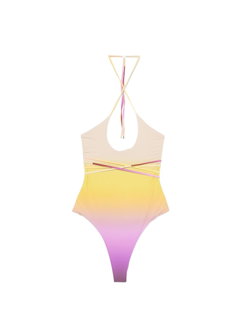 Costume da bagno intero in giallo e rosa The attico - donna 