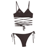 bikini dark brown the attico - donna 