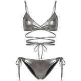 Bikini dark silver the attico - donna 