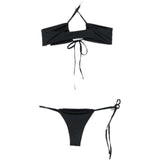 bikini lycra in nero the attico - donna 
