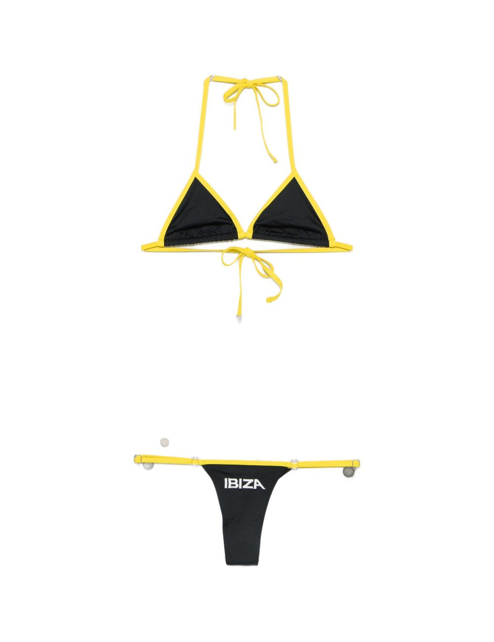 Bikini logo ibiza in nero e giallo the attico - donna 