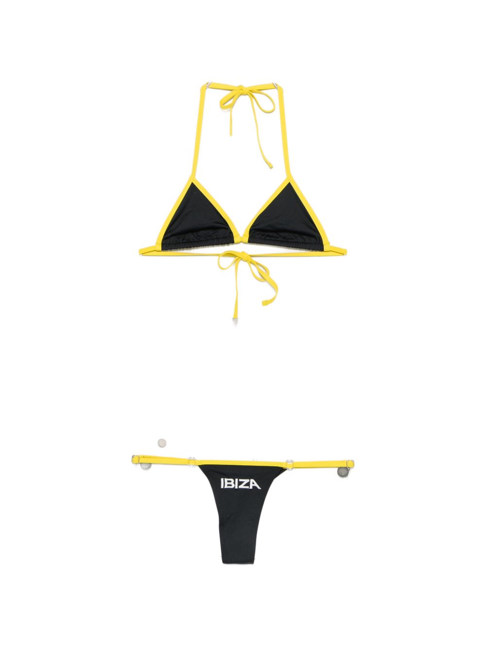 Bikini logo ibiza in nero e giallo the attico - donna 