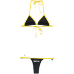 Bikini logo ibiza in nero e giallo the attico - donna 