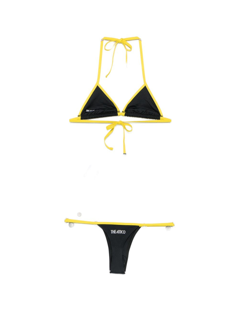 Bikini logo ibiza in nero e giallo the attico - donna 