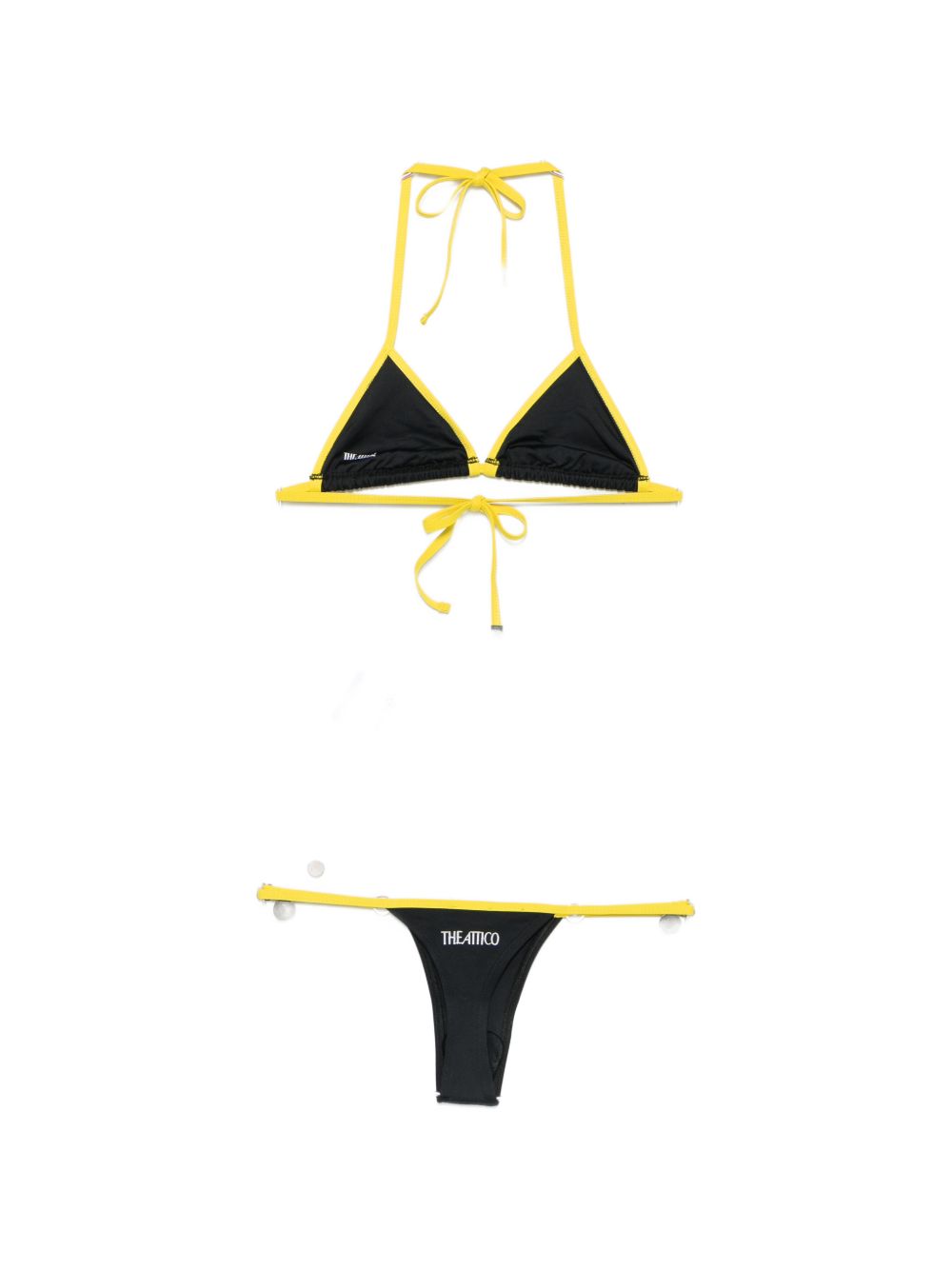 Bikini logo ibiza in nero e giallo the attico - donna 