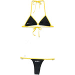 Bikini logo ibiza in nero e giallo the attico - donna 