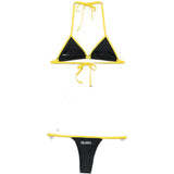 Bikini logo ibiza in nero e giallo the attico - donna 