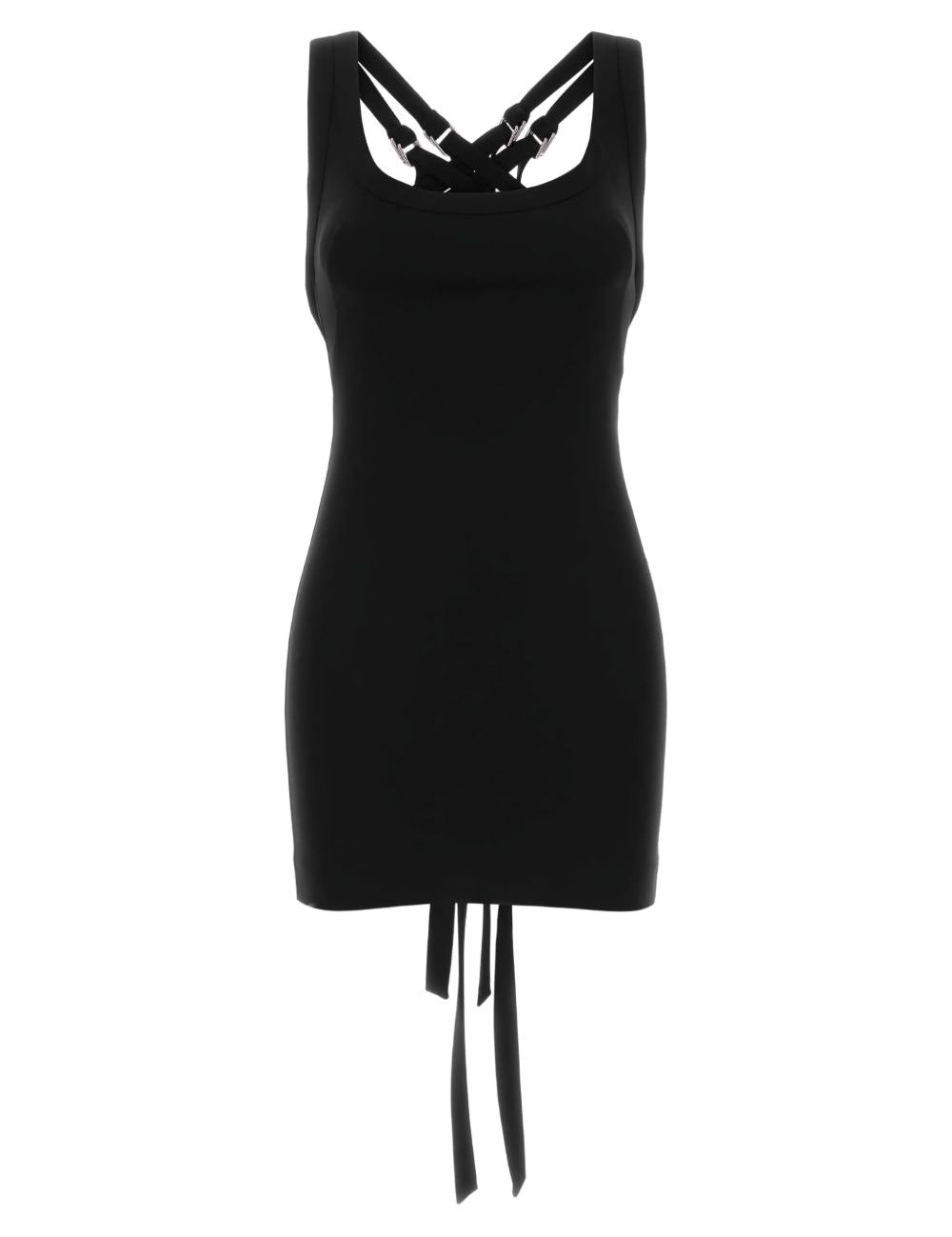 Abito con spalline incrociate in nero The attico - donna 