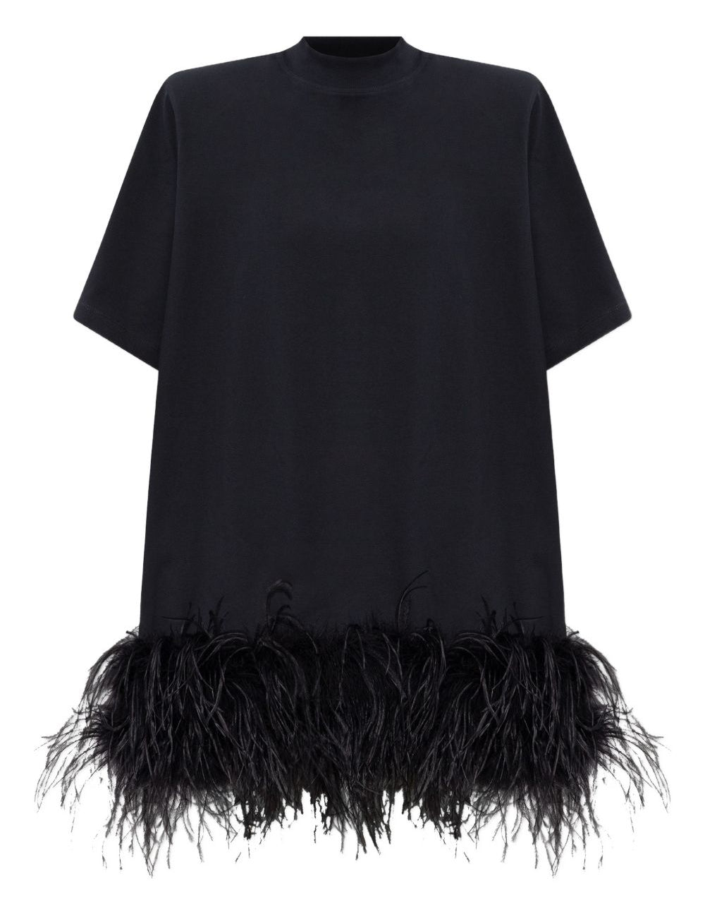 Abito corto con piume in nero The attico - donna 