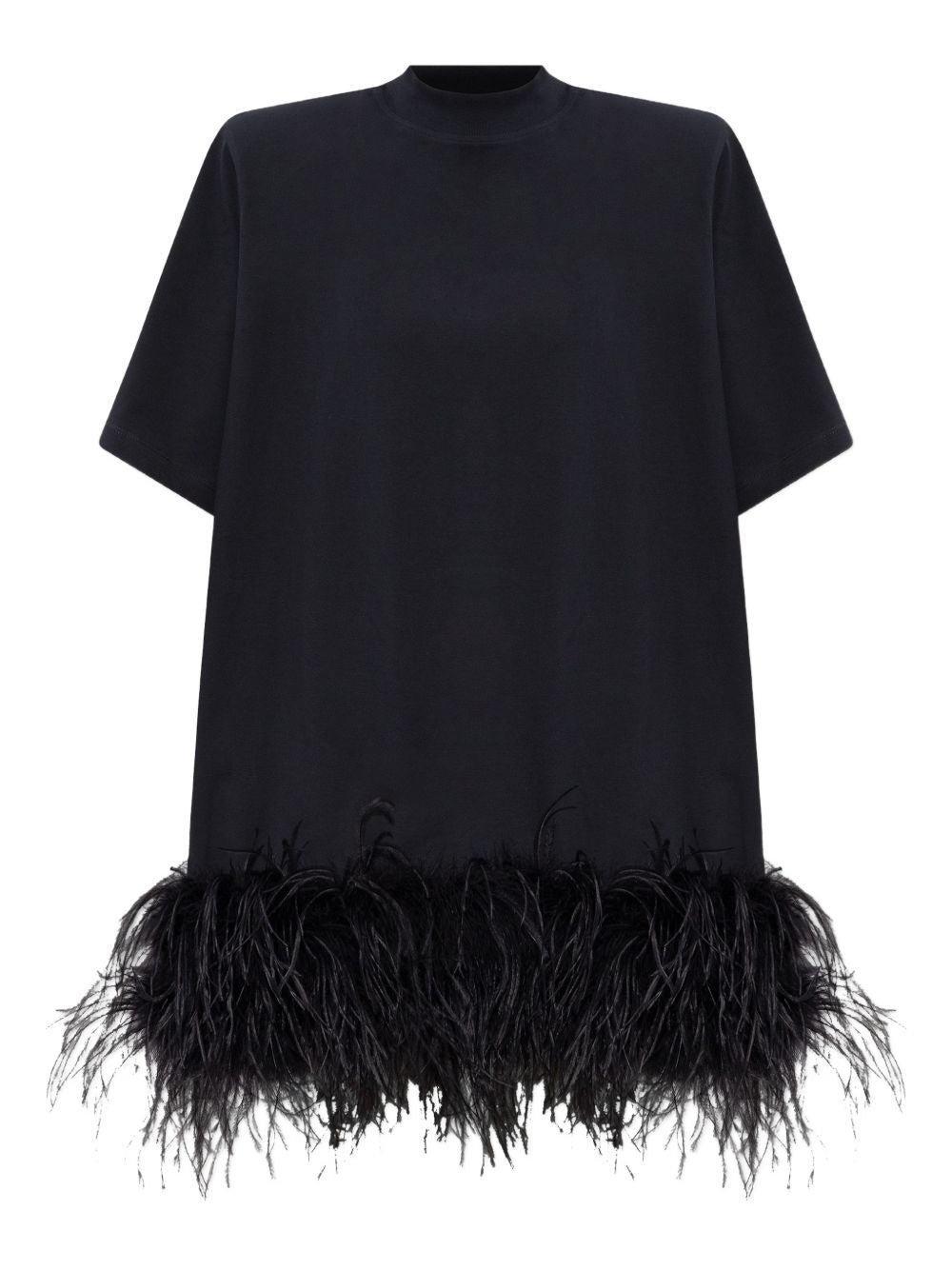 Abito corto con piume in nero The attico - donna 