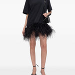 Abito corto con piume in nero The attico - donna 