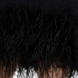 Abito corto con piume in nero The attico - donna 