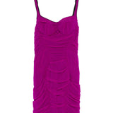 Abito corto con ruches in magenta The attico - donna 