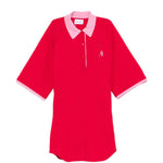 Abito polo con contrasto in rosso the attico - donna 