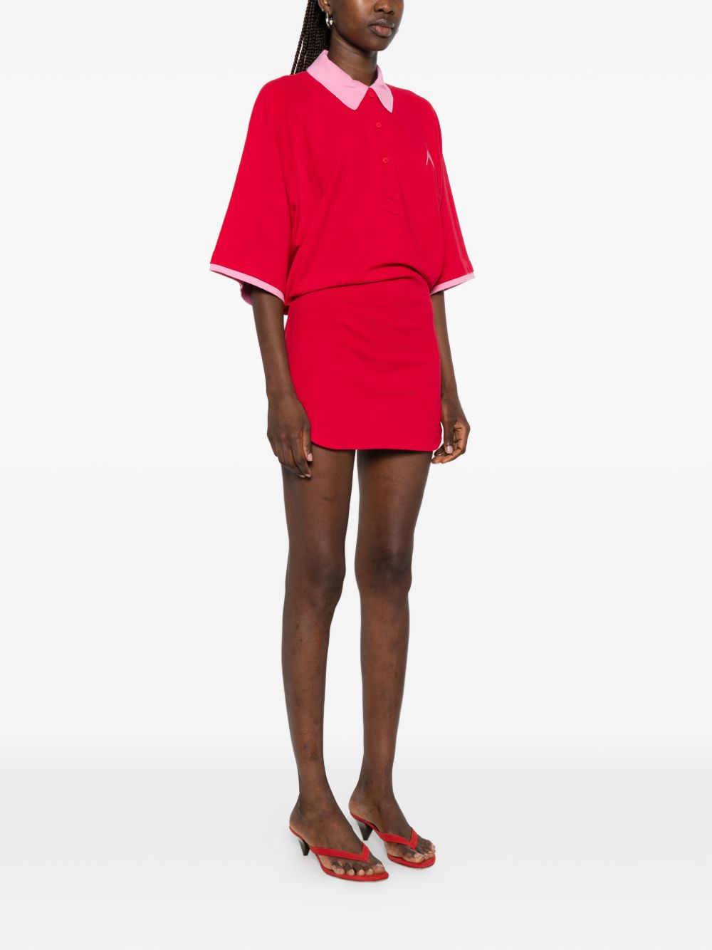 Abito polo con contrasto in rosso the attico - donna 