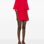 Abito polo con contrasto in rosso the attico - donna 