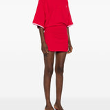 Abito polo con contrasto in rosso the attico - donna 