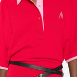 Abito polo con contrasto in rosso the attico - donna 
