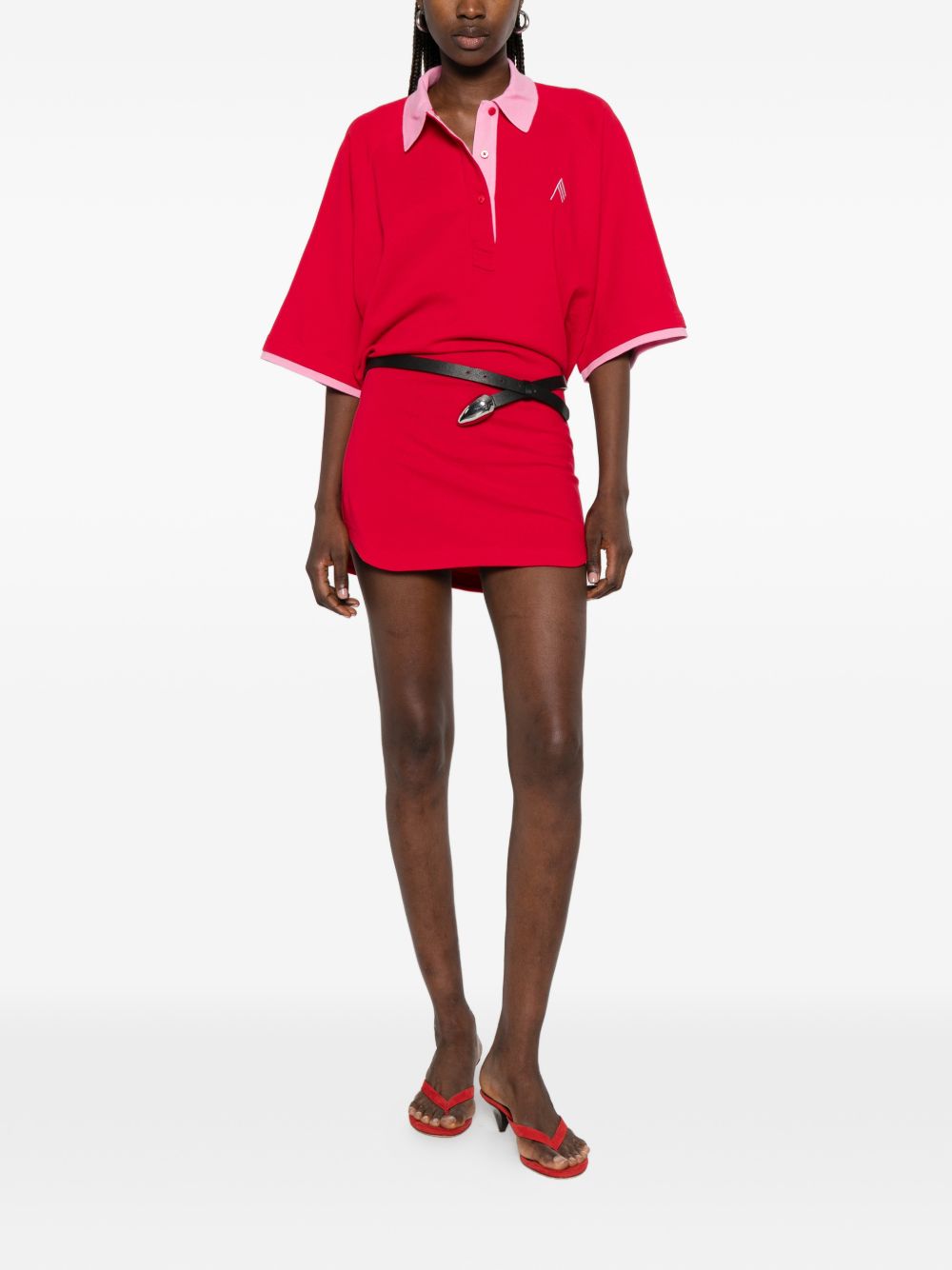 Abito polo con contrasto in rosso the attico - donna 