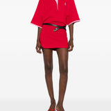 Abito polo con contrasto in rosso the attico - donna 