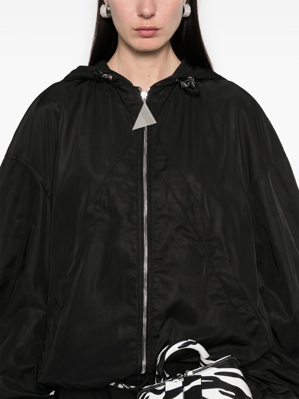 Bomber con cappuccio in nero The attico - donna 