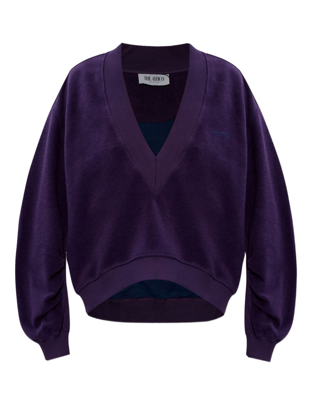 Felpa con scollo a V in viola The attico - donna 