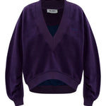 Felpa con scollo a V in viola The attico - donna 