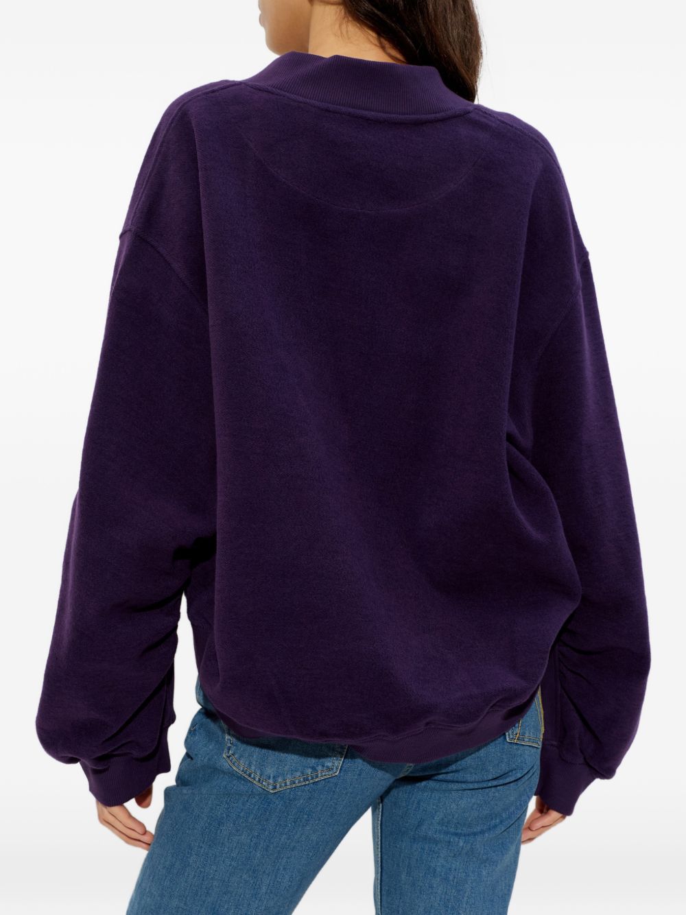 Felpa con scollo a V in viola The attico - donna 
