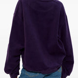 Felpa con scollo a V in viola The attico - donna 