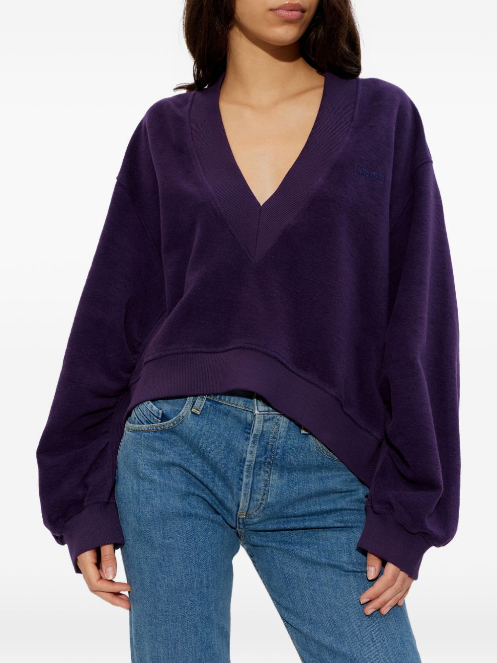 Felpa con scollo a V in viola The attico - donna 