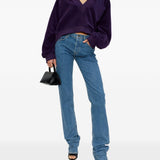 Felpa con scollo a V in viola The attico - donna 