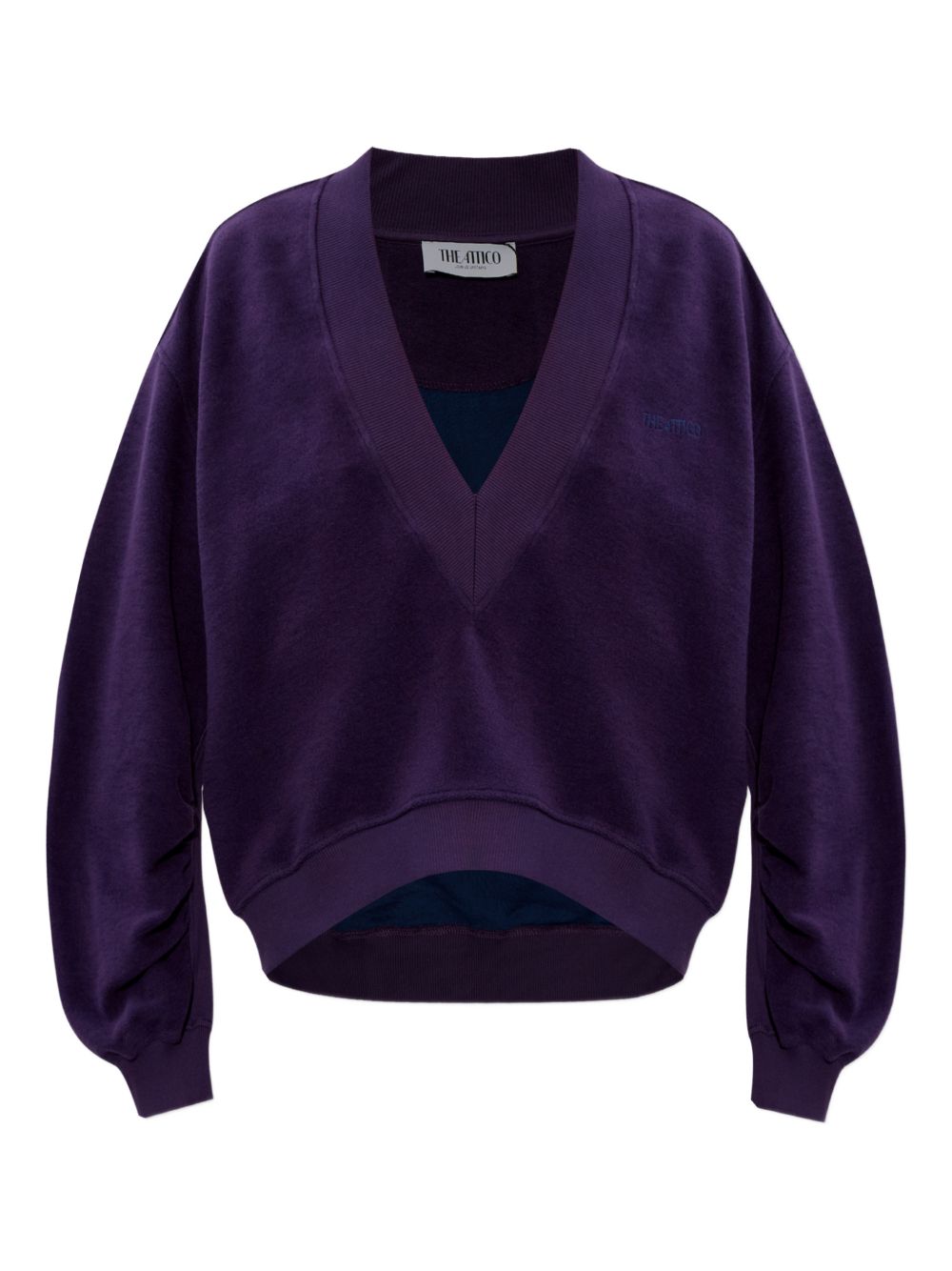 Felpa con scollo a V in viola The attico - donna 