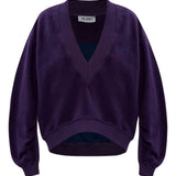 Felpa con scollo a V in viola The attico - donna 