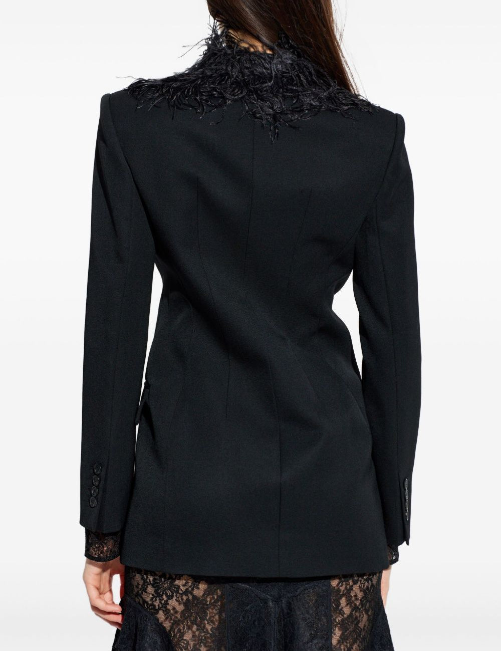 Giacca con piume in nero The attico - donna 