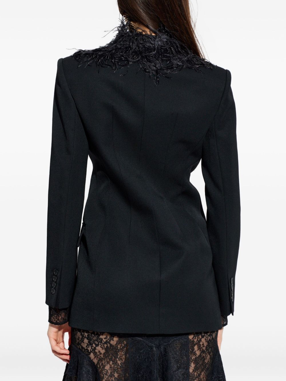 Giacca con piume in nero The attico - donna 