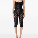 Tuta intera con pizzo in nero The Attico - donna 