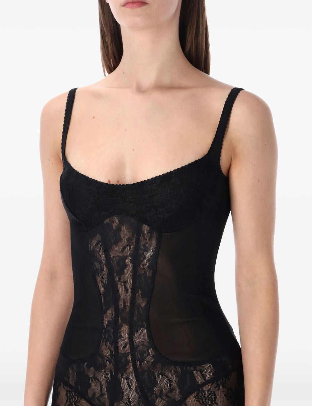 Tuta intera con pizzo in nero The Attico - donna 