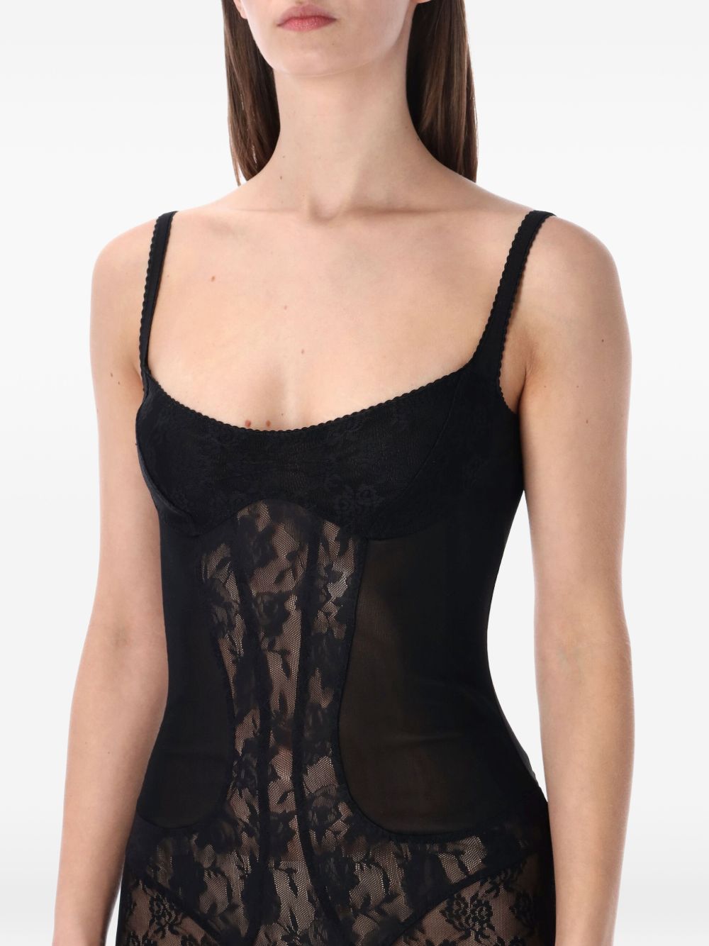 Tuta intera con pizzo in nero The Attico - donna 