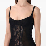 Tuta intera con pizzo in nero The Attico - donna 